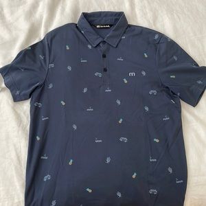 Travis Mathew men’s Pacific Shores Polo navy with design